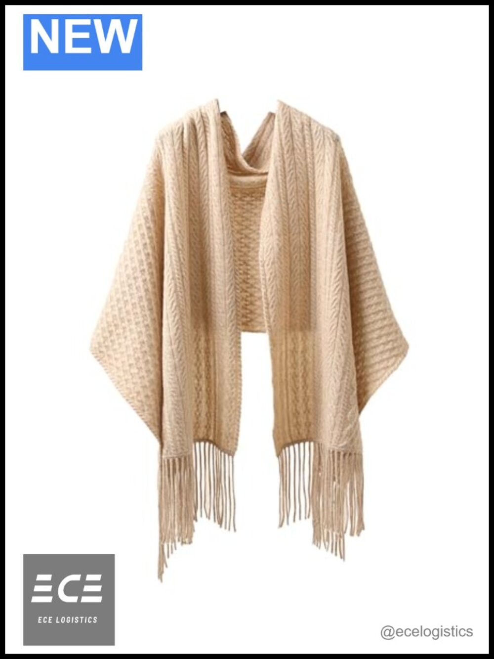 Pure Cashmere Scarf Shawl Wrap with Tassel Fringe for Women